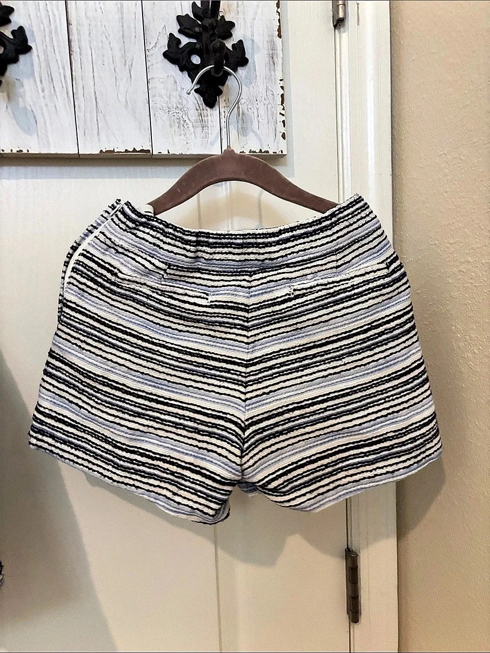 Janie and Jack Striped Jacket & Shorts Set Blue & White Size 8